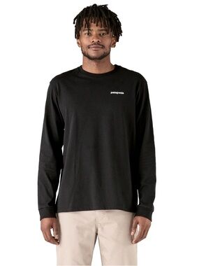 Patagonia Logo Responsibili-Tee Long-Sleeve Shirt - Men's Black